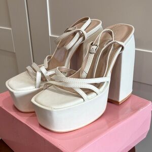 Elegant White Berness Platform Heels